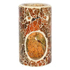 Autumn Brown Crackle Glass Pillar TEALIGHT Wax Melt Burner & 1 free wax melt bar